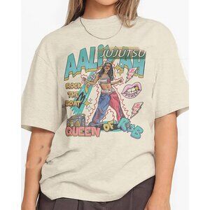 New Retro Aaliyah 90s Vintage Graphic Tee Distressed Unisex Cotton Shirt